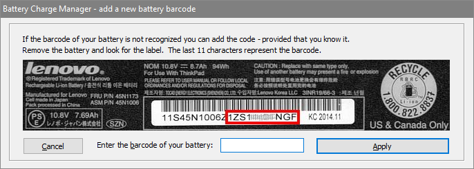 BatteryChargeManager - add a new battery